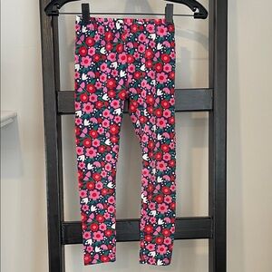 Hanna Andersson girls floral leggings size 6-7
